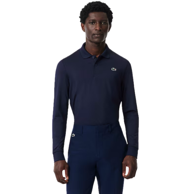 Lacoste Polo Golf manches longues Ultra Dry regular fit Bleu Nuit