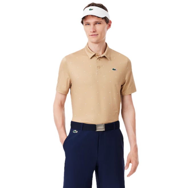Lacoste Polo Golf regular fit imprimé Beige Blanc