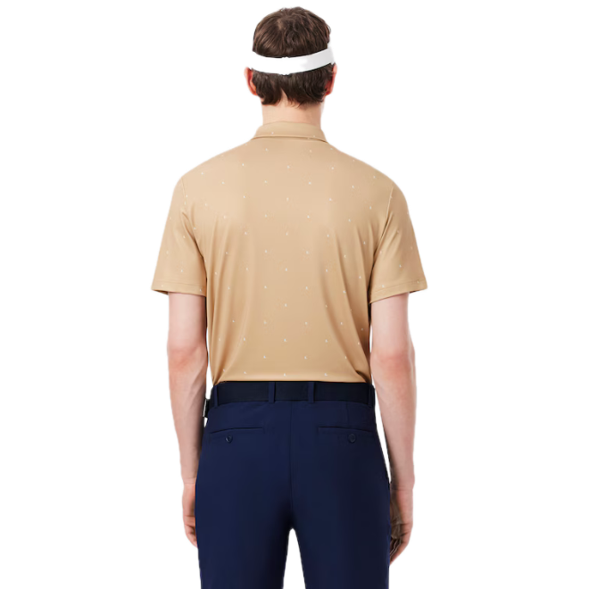 Lacoste Polo Golf regular fit imprimé Beige Blanc