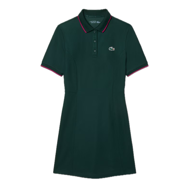 Lacoste Robe polo Golf Ultra Dry liserés Vert