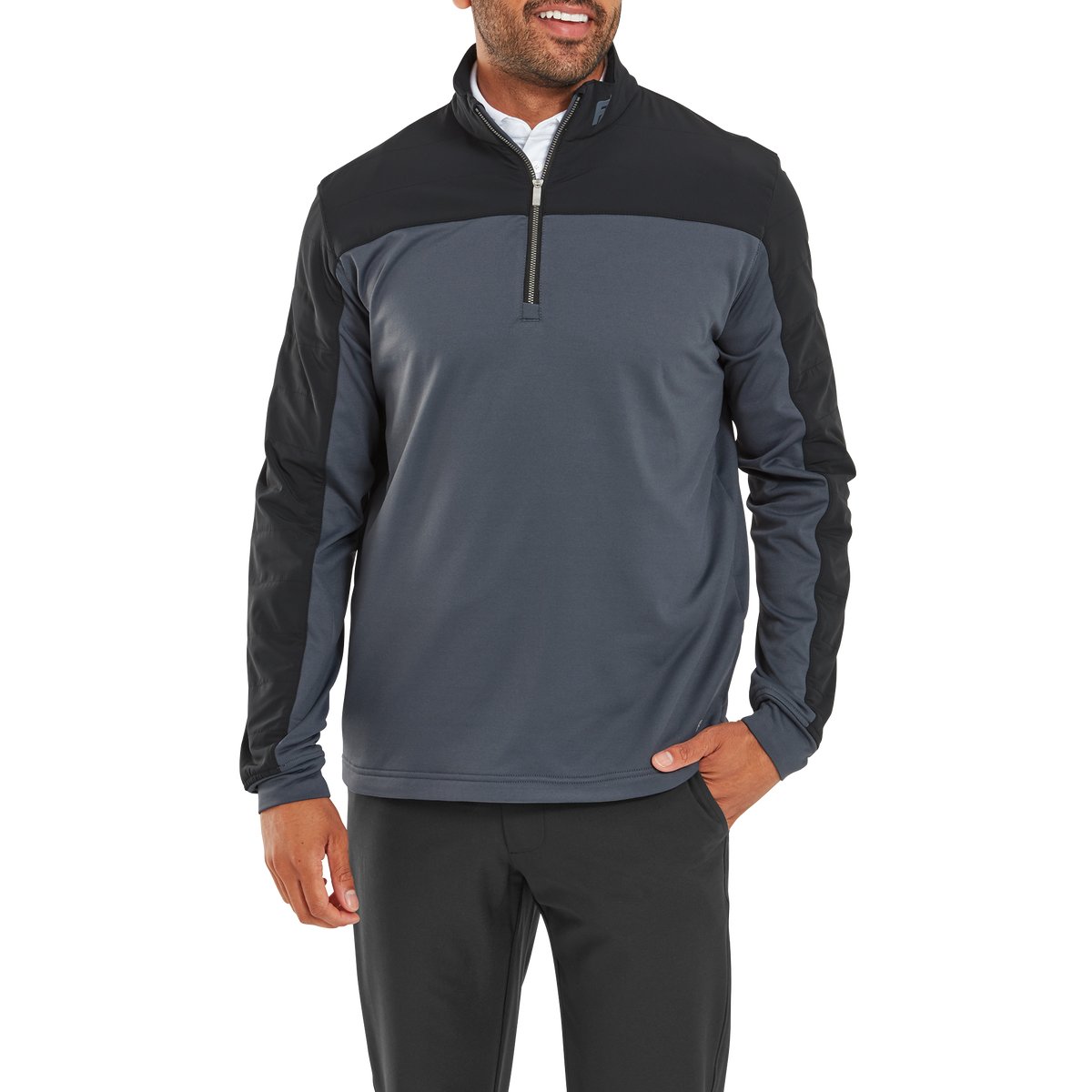 FootJoy Pullover Hybride ThermoSeries Noir Gris Charbon