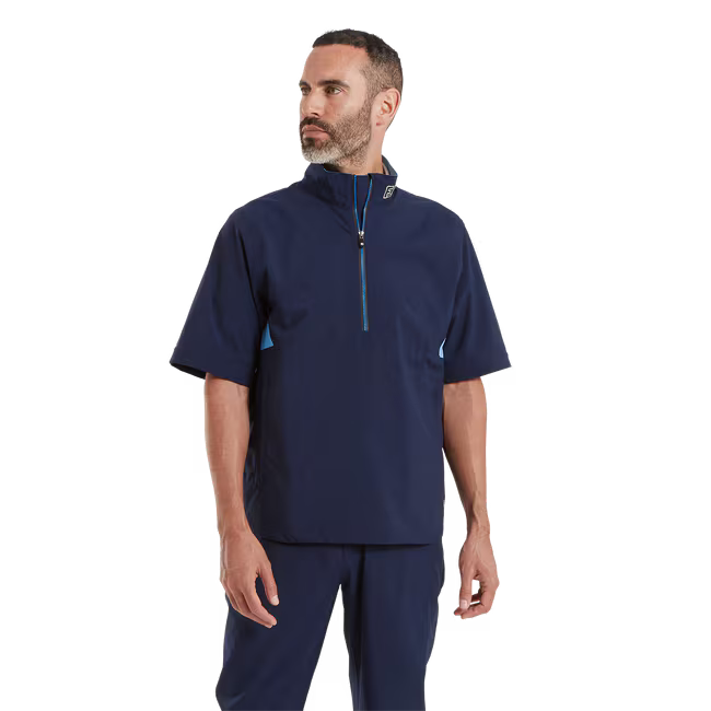 FootJoy Veste déperlante HydroLite X Bleu Marine / Bleu - GolfCenter.fr