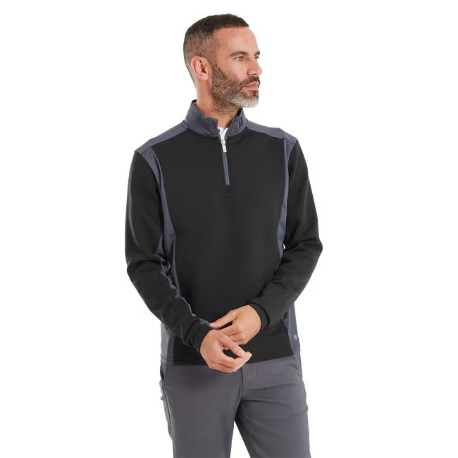 FootJoy Pullover Contrasté ThermoSeries Noir / Gris Anthracite