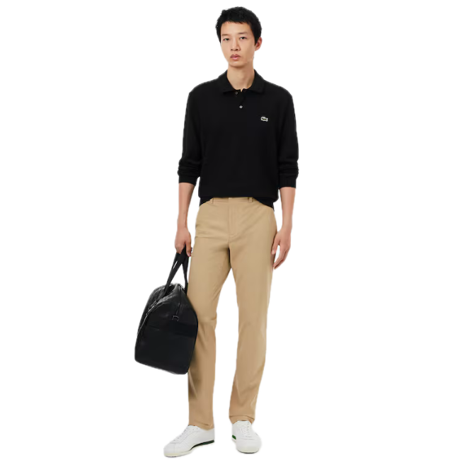 Lacoste Pantalon Commuter slim fit stretch Beige