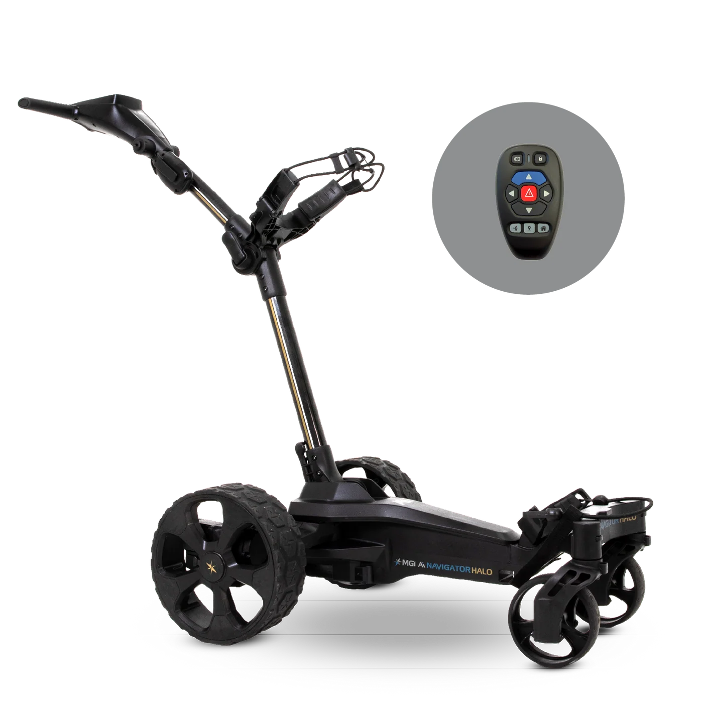 MGI Chariot Électrique Ai Navigator Halo (chariot suiveur et télécommandé) - GolfCenter.fr