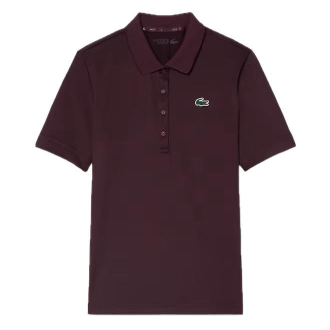 Lacoste Polo Golf slim fit stretch protection UV Femme Bordeaux Foncé