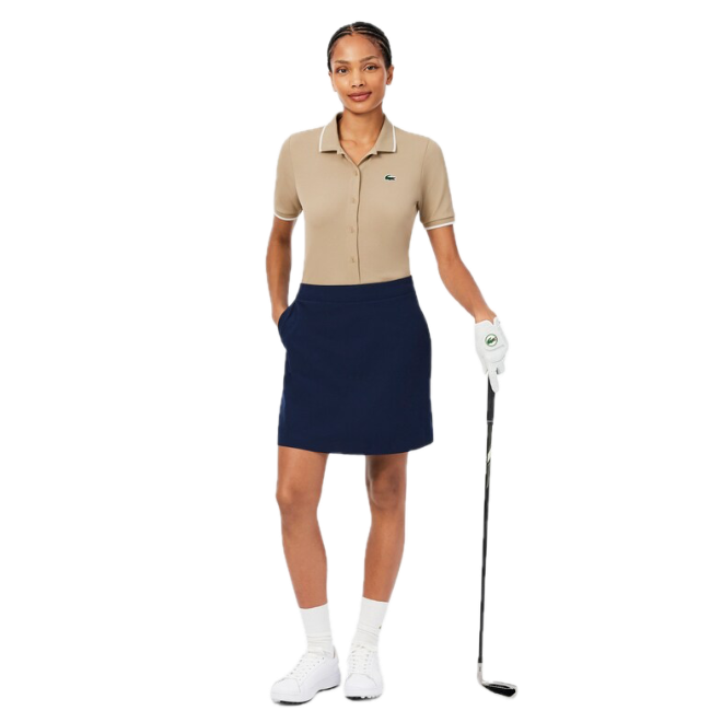 Lacoste Polo Golf thermorégulateur Petit Piqué Femme Beige