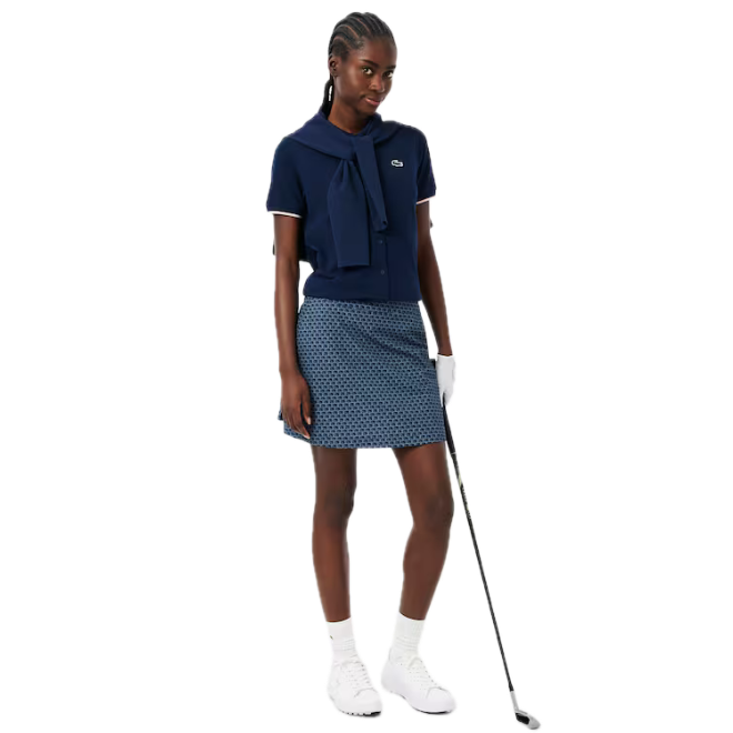 Lacoste Polo Golf thermorégulateur Petit Piqué Femme Bleu Marine