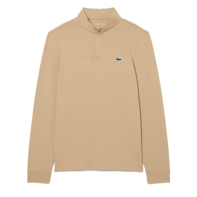 Lacoste Mid-layer Golf col zippé Ultra Dry Beige