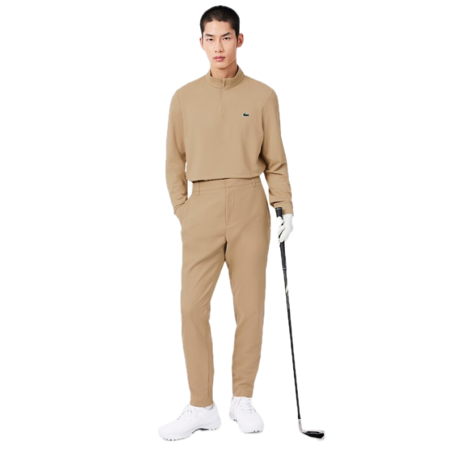 Lacoste Mid-layer Golf col zippé Ultra Dry Beige