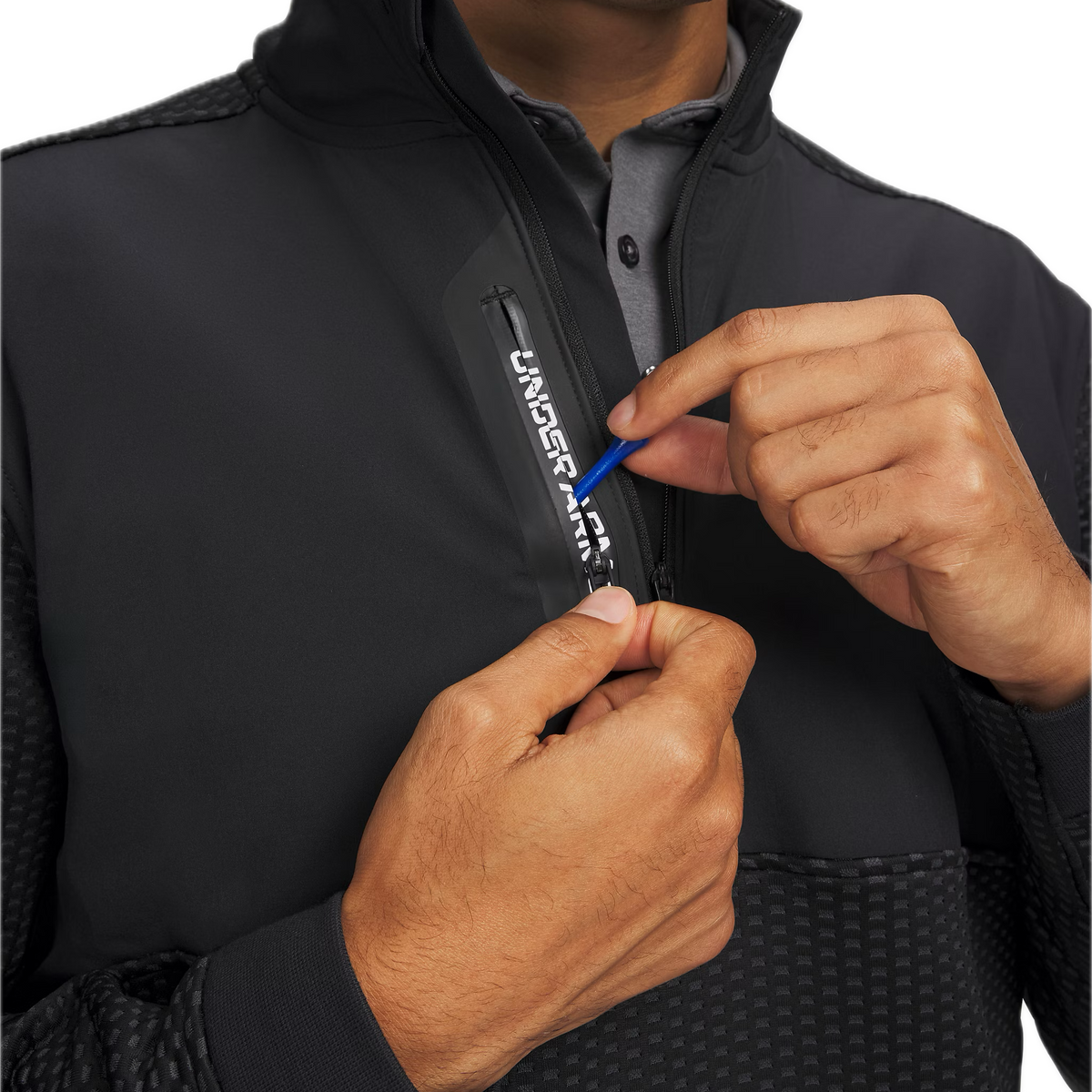 Under Armour Haut 1/2 Zip Drive Pro Hybrid Noir