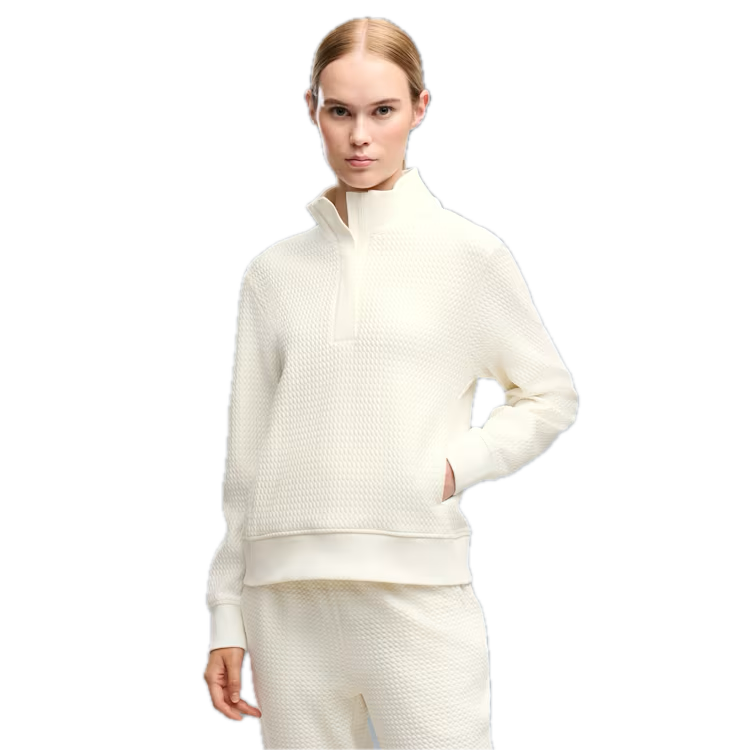 PUMA Veste Demi-Zip Boulder Femme Blanc Cassé