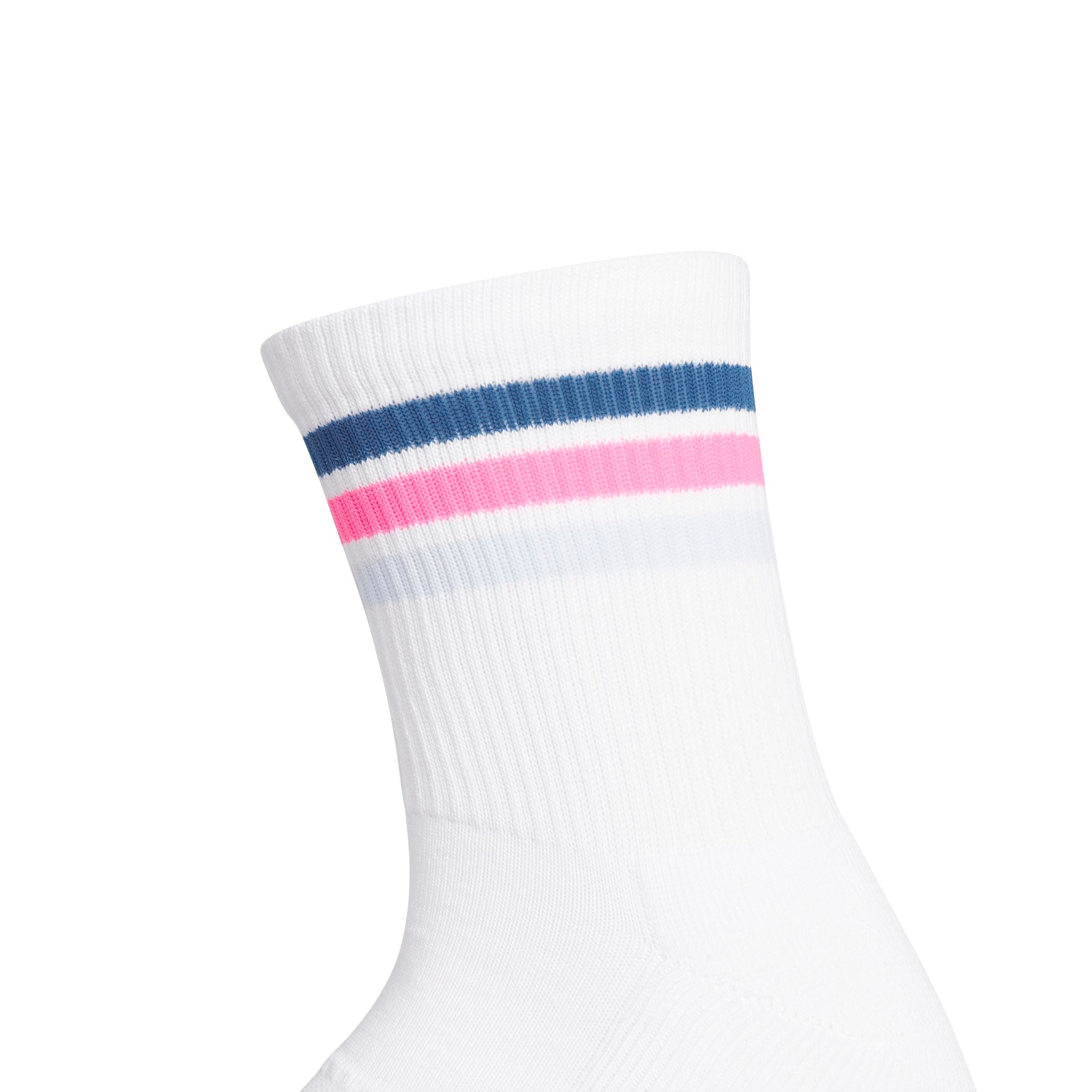 Adidas Chaussettes Mi-Mollet 3 bandes Rose/Bleu/Blanc