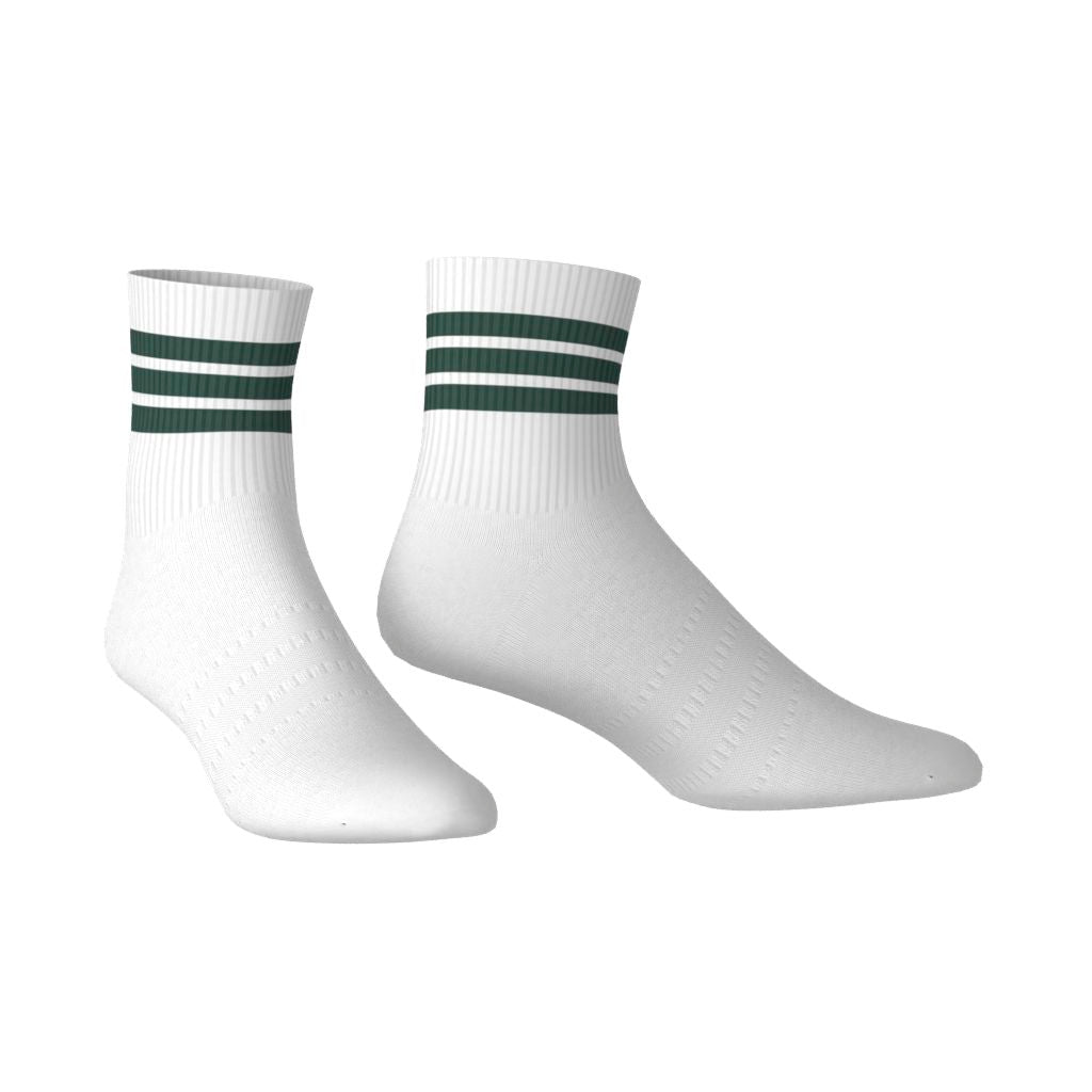 Adidas Chaussettes Mi-Mollet 3 bandes Vert/Blanc