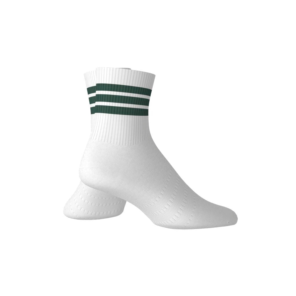Adidas Chaussettes Mi-Mollet 3 bandes Vert/Blanc