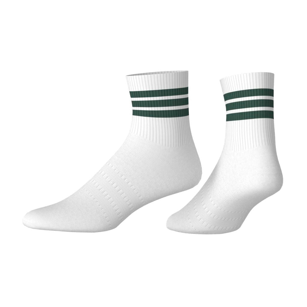 Adidas Chaussettes Mi-Mollet 3 bandes Vert/Blanc