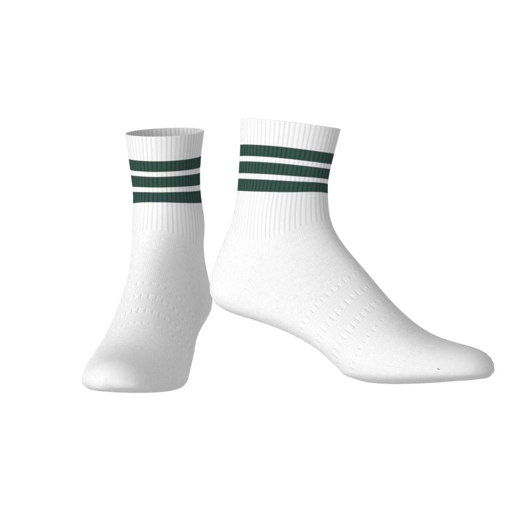 Adidas Chaussettes Mi-Mollet 3 bandes Vert/Blanc