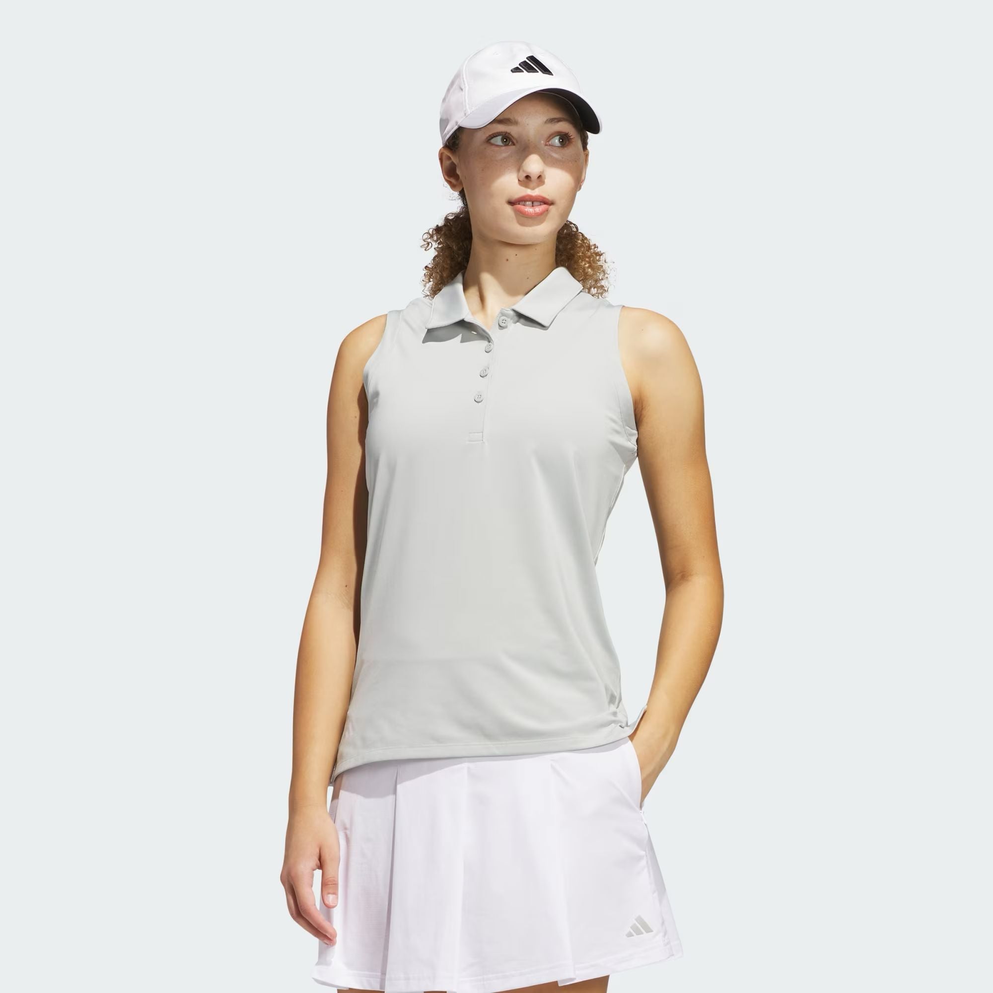 Adidas polo femme ultimate solid sans manche wonder silver