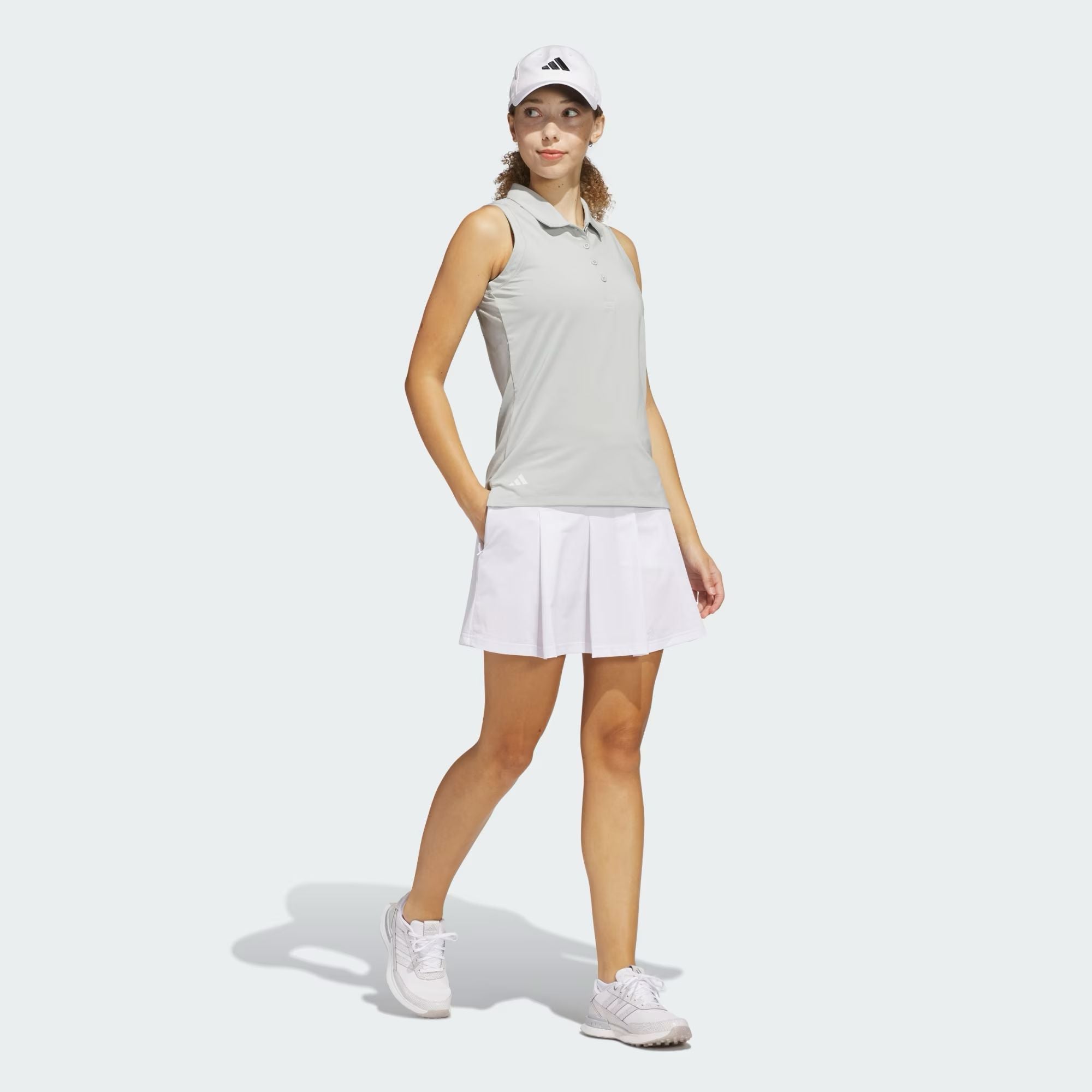Adidas polo femme ultimate solid sans manche wonder silver