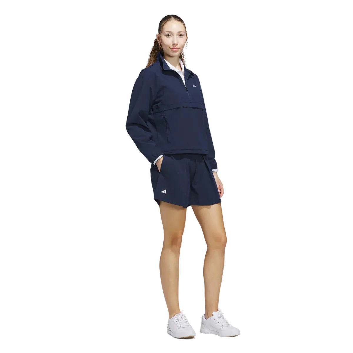 adidas Chaqueta Golf Mujer Demi-Zip Collegiate Azul Marino - GolfCenter.fr