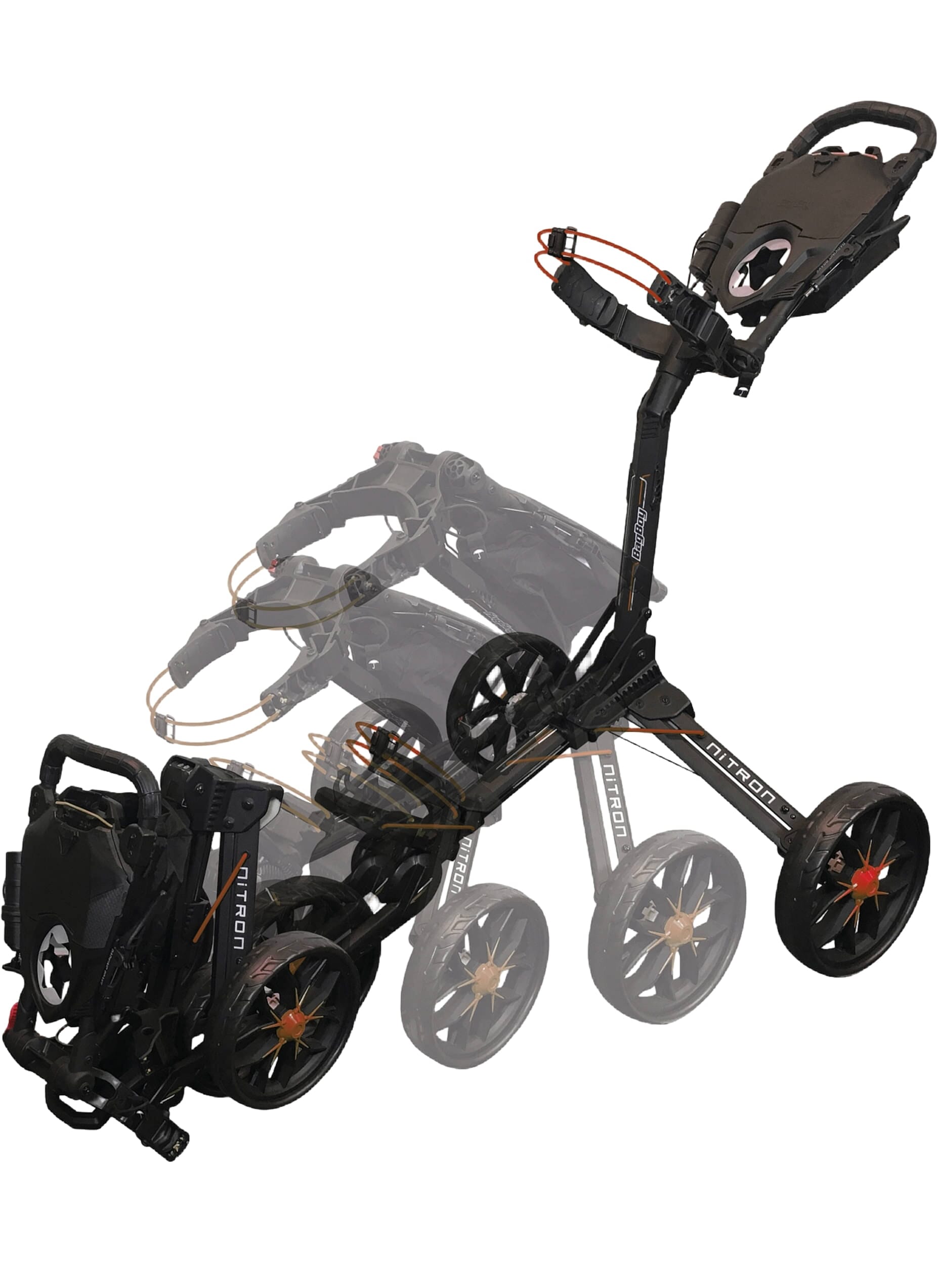 BagBoy Chariot Manuel Nitron Auto-Open Gris Noir