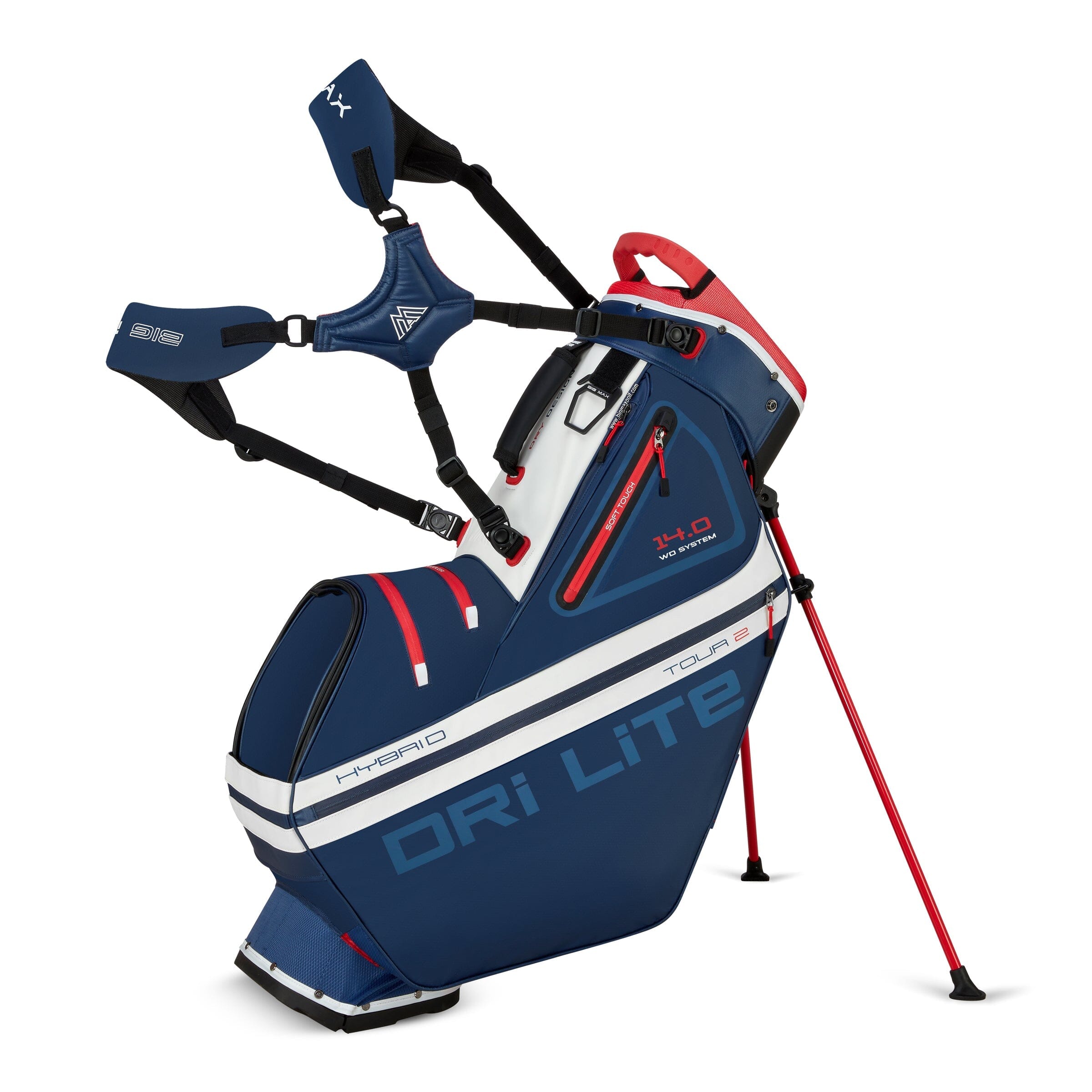 Big Max sac trépied Dri Lite Hybrid Tour 2 Bleu Blanc Rouge