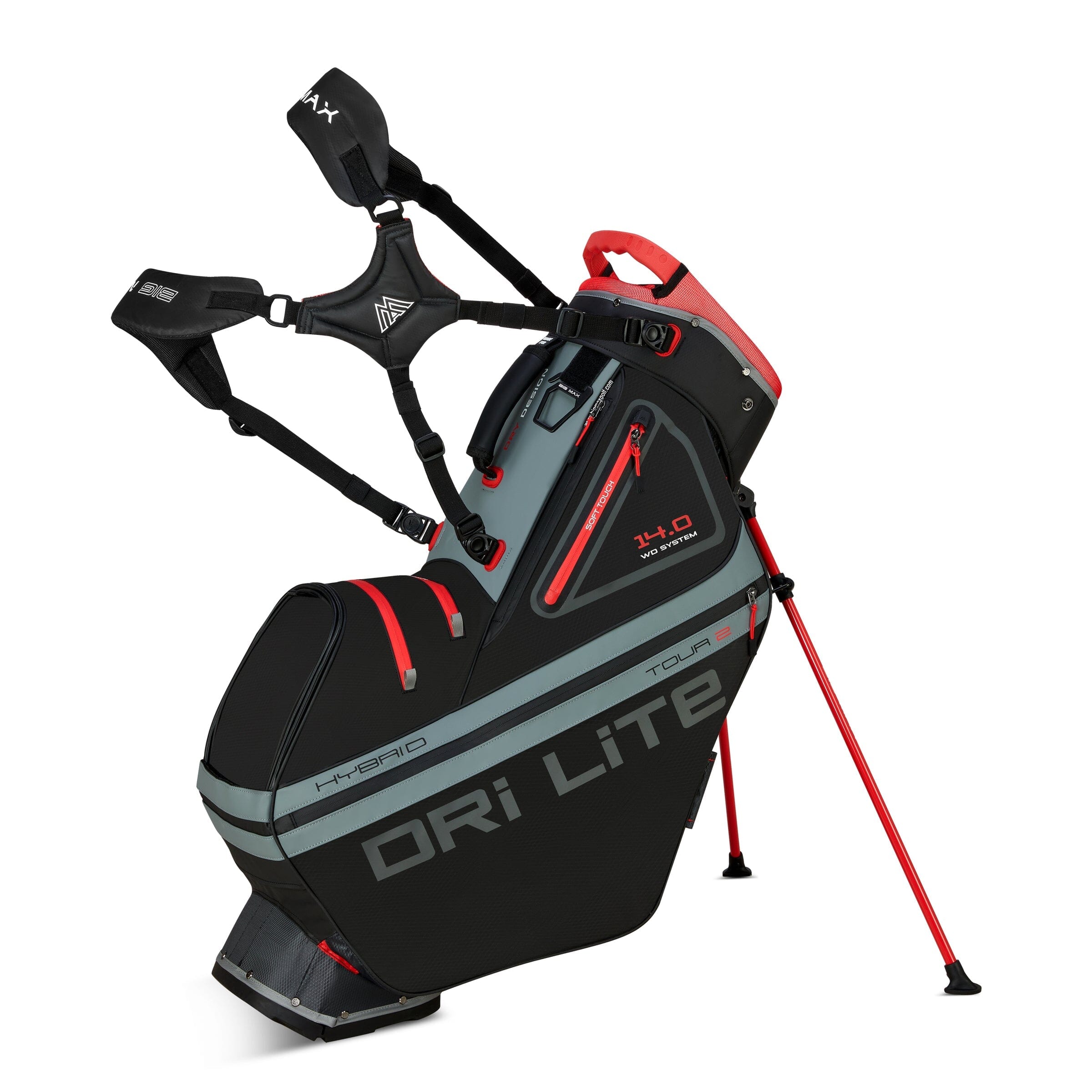 Big Max sac trépied Dri Lite Hybrid Tour 2 Noir Gris Rouge