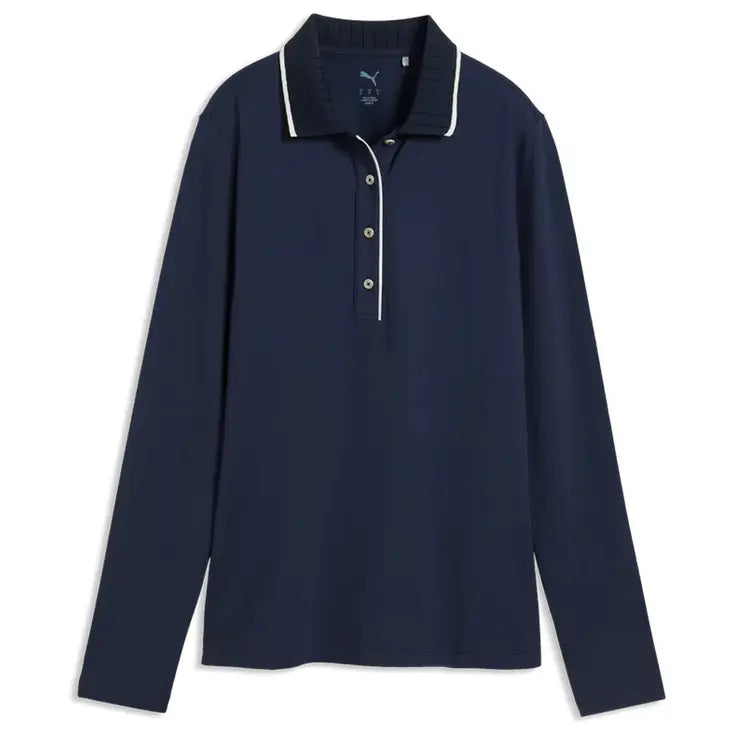 Puma Golf Polo CLOUDSPUN Bridges manches longues femme Bleu Marine