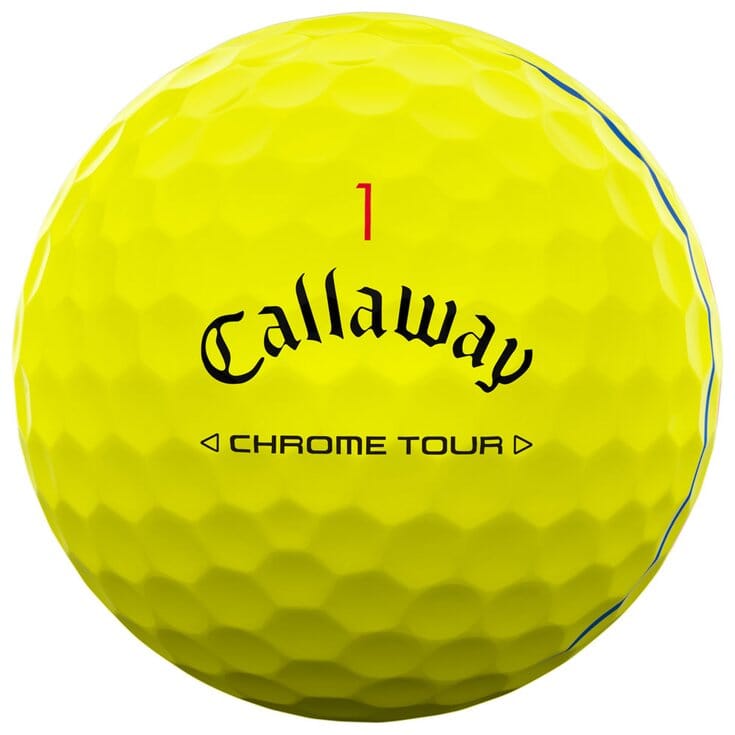 Callaway Balles Chrome Tour triple track 360 2024 Jaune