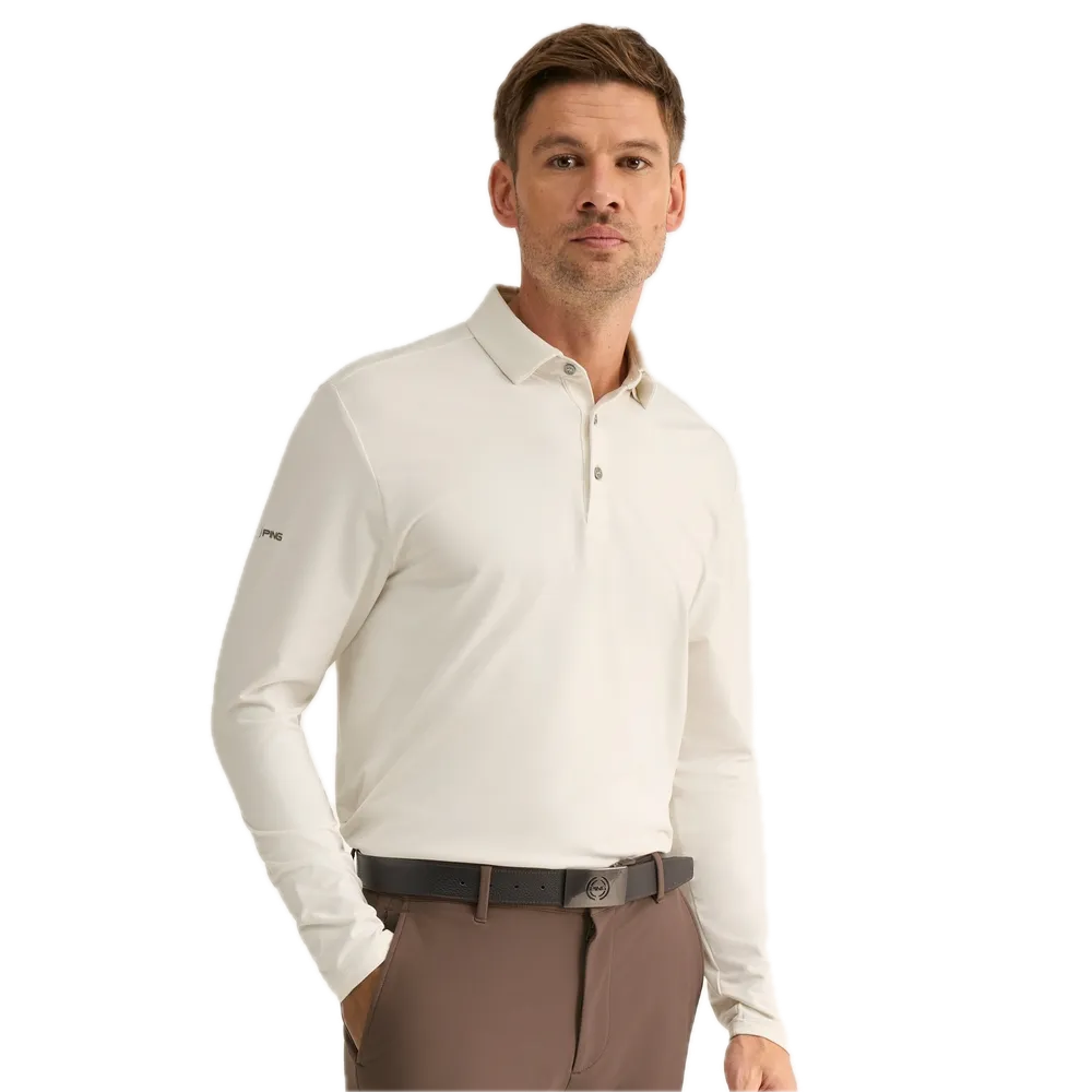 Ping Polo manches longues Demitri Blanc Cassé