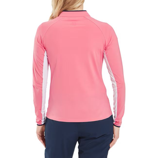 Footjoy polo 1/4 ZIP manches longues anti uv femme rose