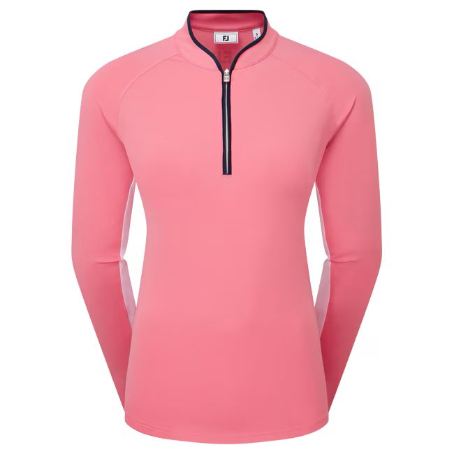 Footjoy polo 1/4 ZIP manches longues anti uv femme rose