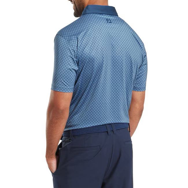 Footjoy polo en fil d'écosse imprimé Damier jeans