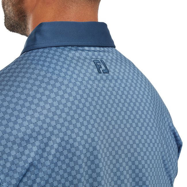 Footjoy polo en fil d'écosse imprimé Damier jeans