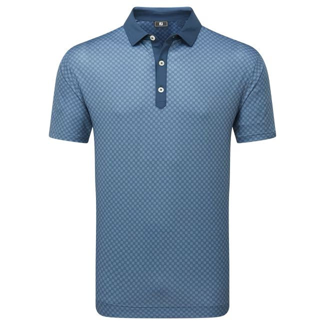 Footjoy polo en fil d'écosse imprimé Damier jeans