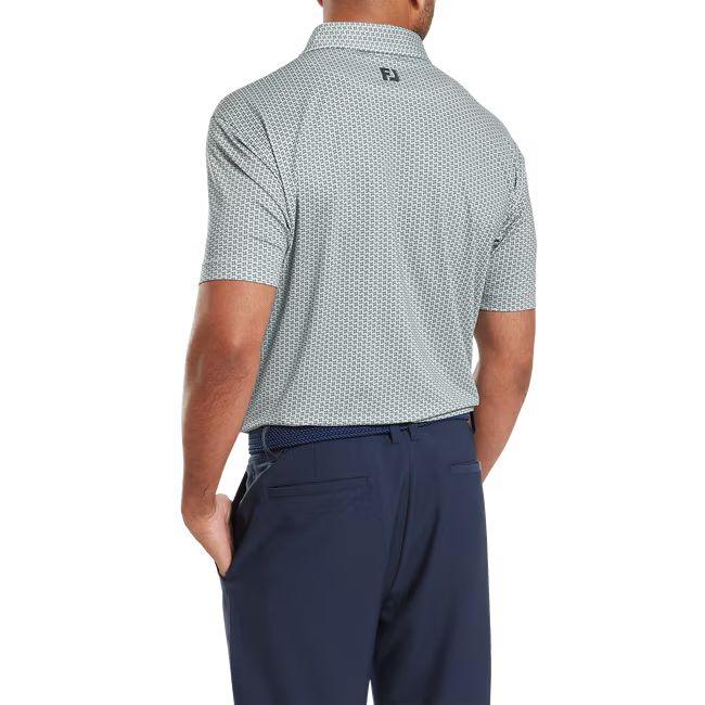 Footjoy polo en fil d'écosse imprimé pied de poule Gris