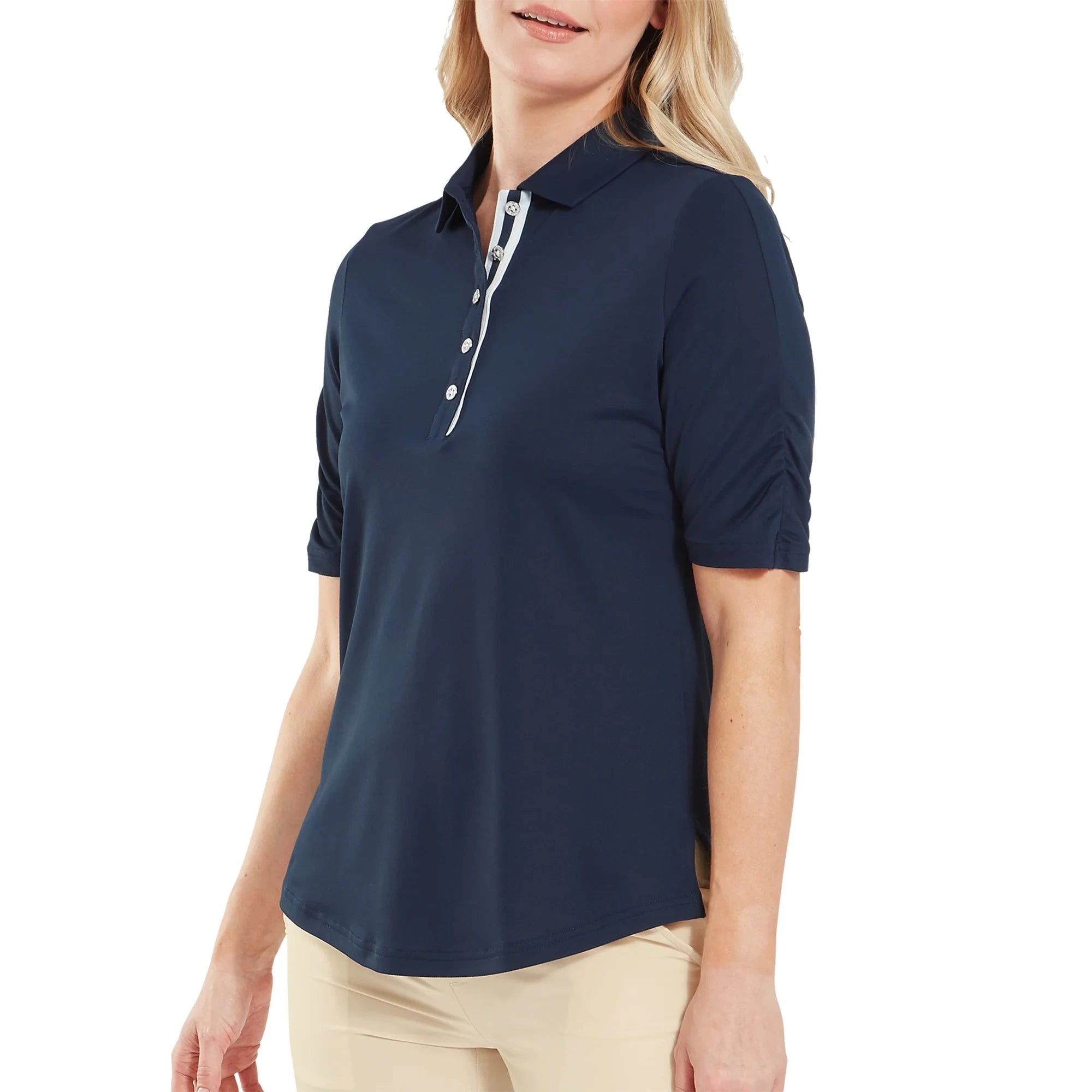 Footjoy polo femme 1/2 manches froncées Navy