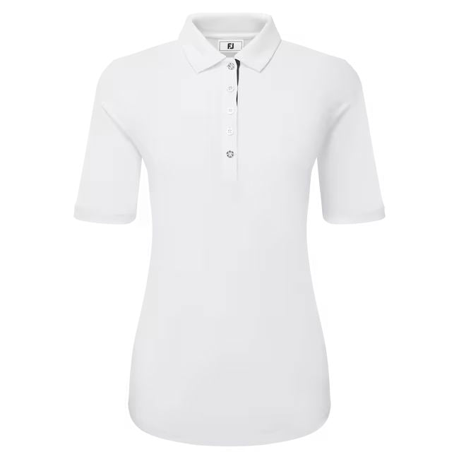 Footjoy polo femme en fil d'Écosse 1/2 manches froncées