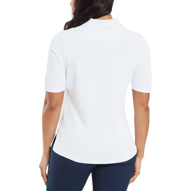 Footjoy polo femme en fil d'Écosse 1/2 manches froncées