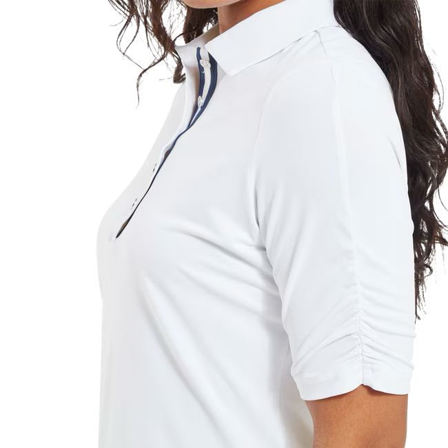 Footjoy polo femme en fil d'Écosse 1/2 manches froncées