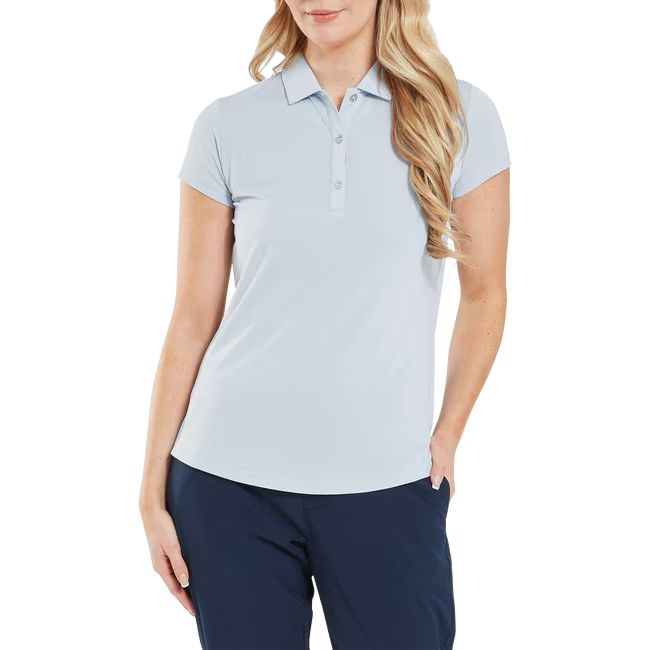 Footjoy polo femme en fil d'Écosse bleu claire