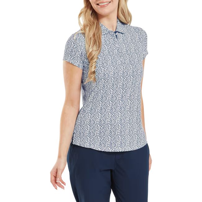 Footjoy polo femme en fil d'Écosse manches courtes imprimé animal