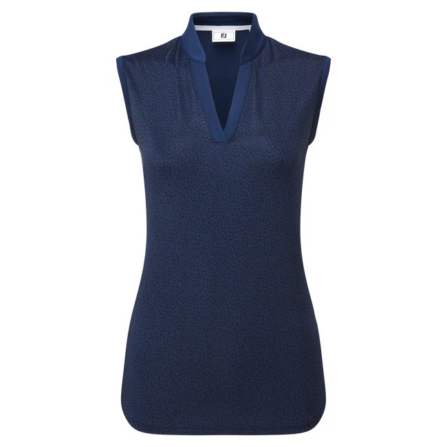 Footjoy polo femme en fil d'Écosse sans manche imprimé animal