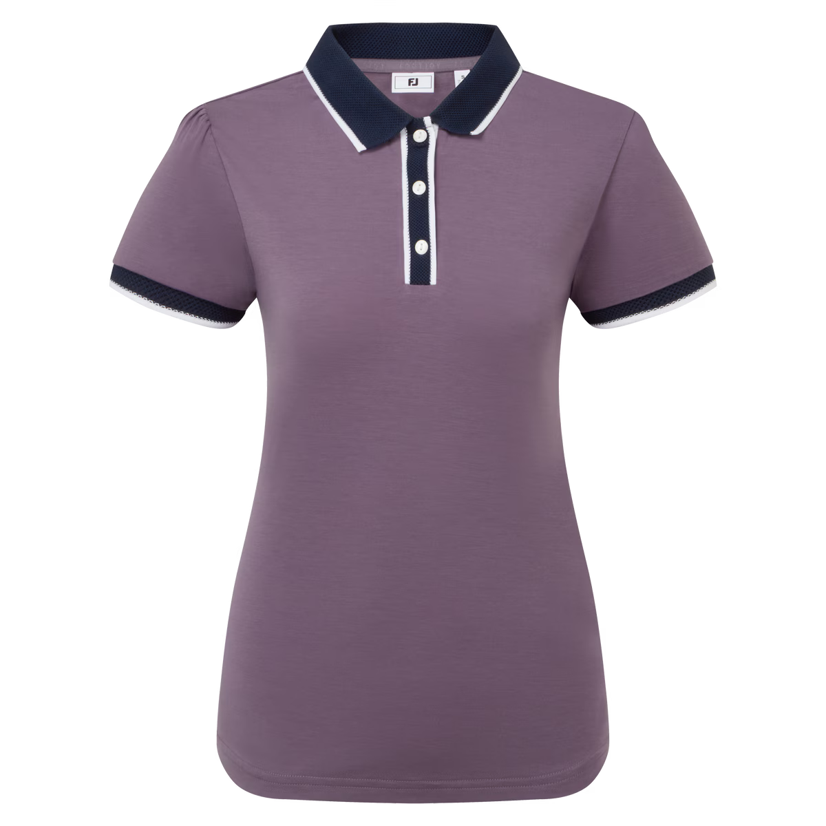 Footjoy Polo Femme Manches courtes Violet Fumé/Marine