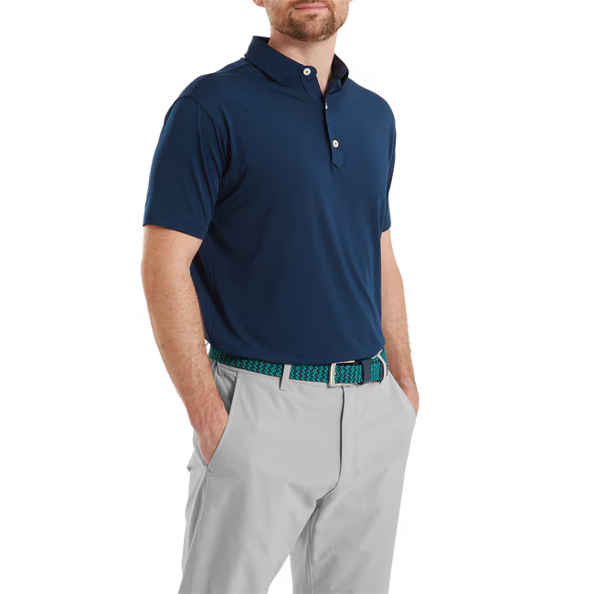 Footjoy Polo Fil d’Écosse Uni Bleu Marine