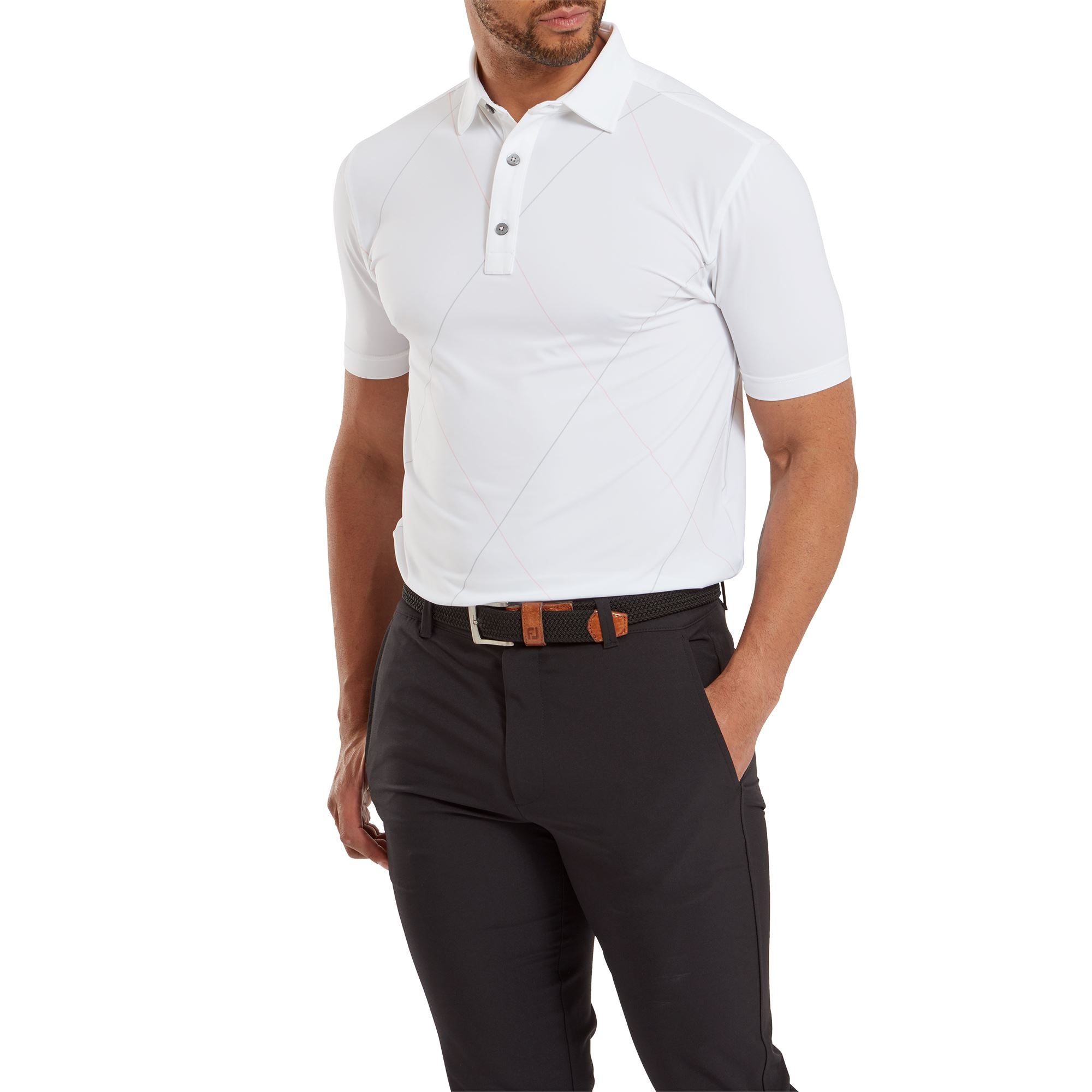 Footjoy Polo Golf Raker Deep White