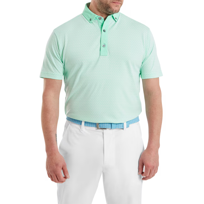 Footjoy Polo Jacquard Imprimé Géométrique Vert