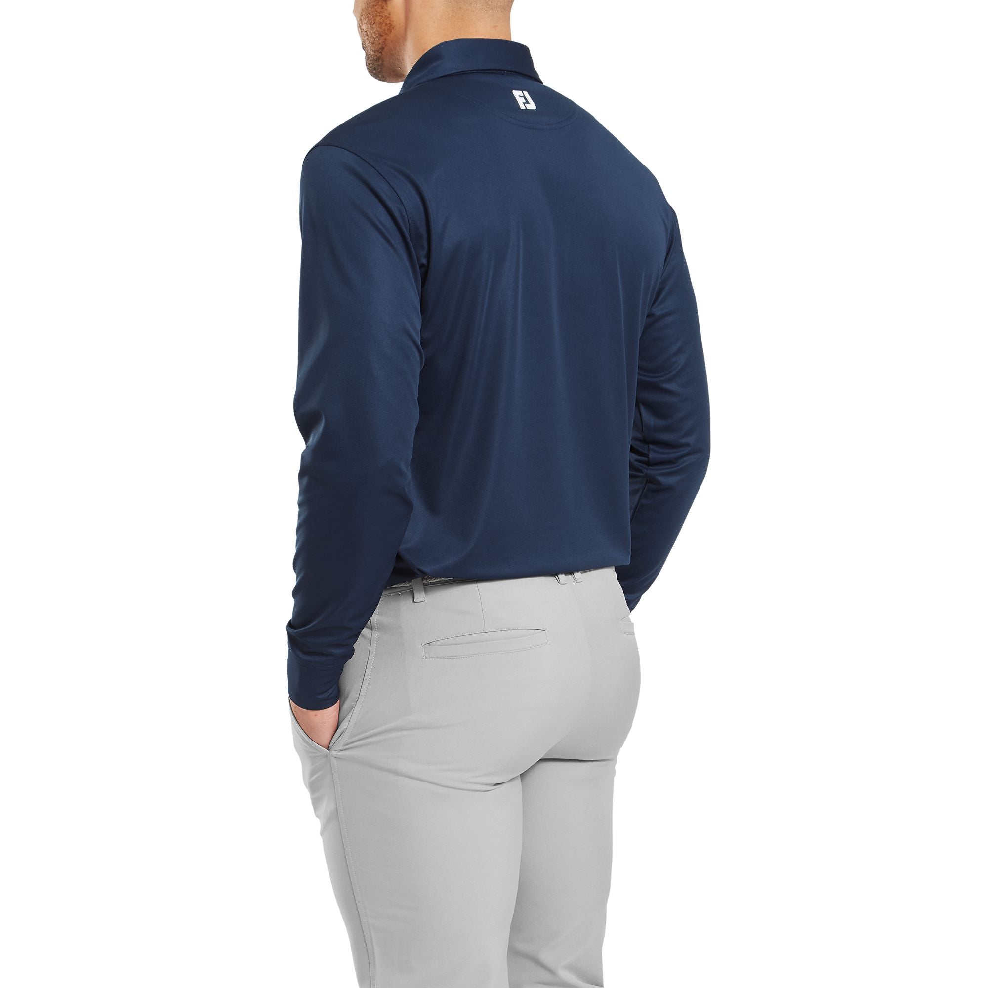 FootJoy Polo Manches longues Thermocool col tissé Bleu Marine