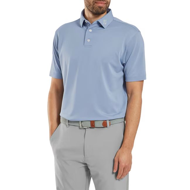 Footjoy polo Pique uni Bleu ciel