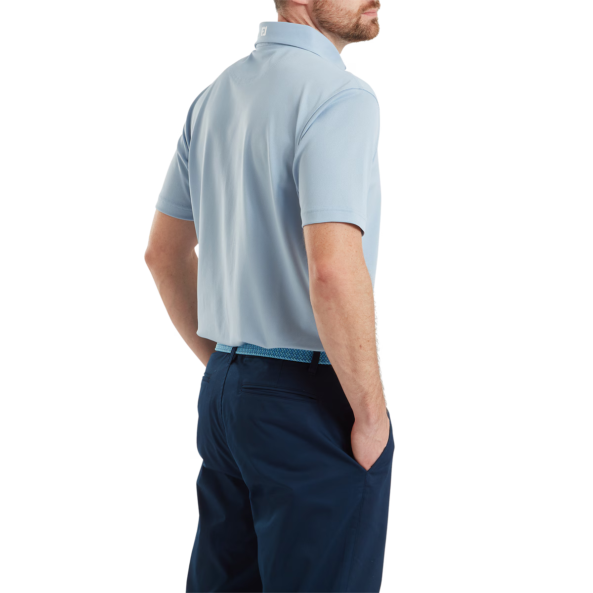 Footjoy Polo Stretch Piqué Bleu Chiné Clair